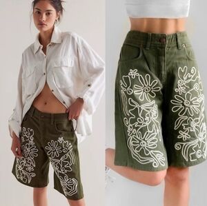 Free People We The Free Cruisin Soutache Long Shorts Size 31